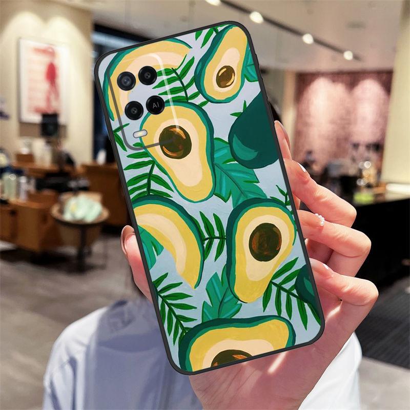 Cute Avocado Collage Case For Oppo A17 A77 A80 A40 A60 A98 A78 A18 A38 A58 A16 A76 A96 A74 A94 A54 A57S A15 Cover