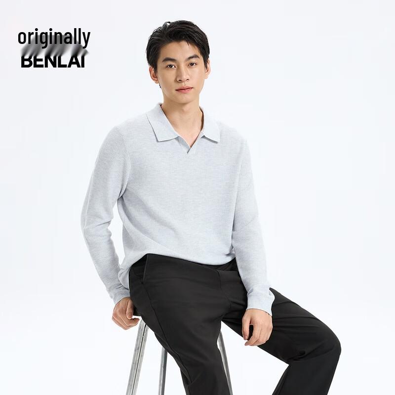 

BENLAI Men s Antibacterial Thermal Knitted Long-Sleeve Polo Shirt XL
