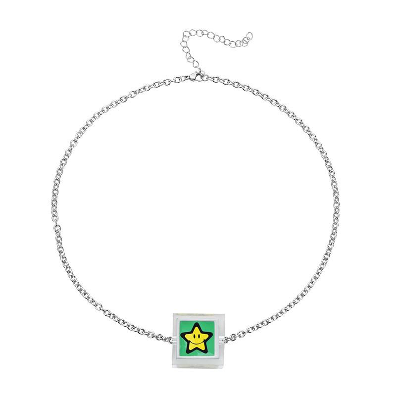 

Modern Transparent Star Design Acrylic Necklace For Women In Trendy Geometric Style