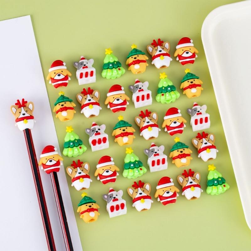 10Pcs Christmas Halloween Pencils Tip Caps Silicone Pencil Protectors for Children Students Adult and Professional
