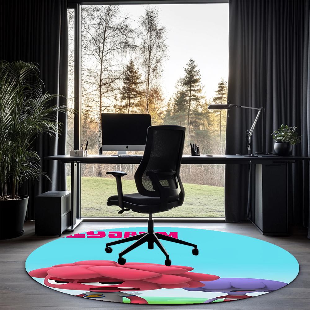 Jelly Jamm Printed Round Rug Carpet Chair Rug Area Rug Entryway Doormats,for Office Chair Living Room Bedroom Kitchen Room.