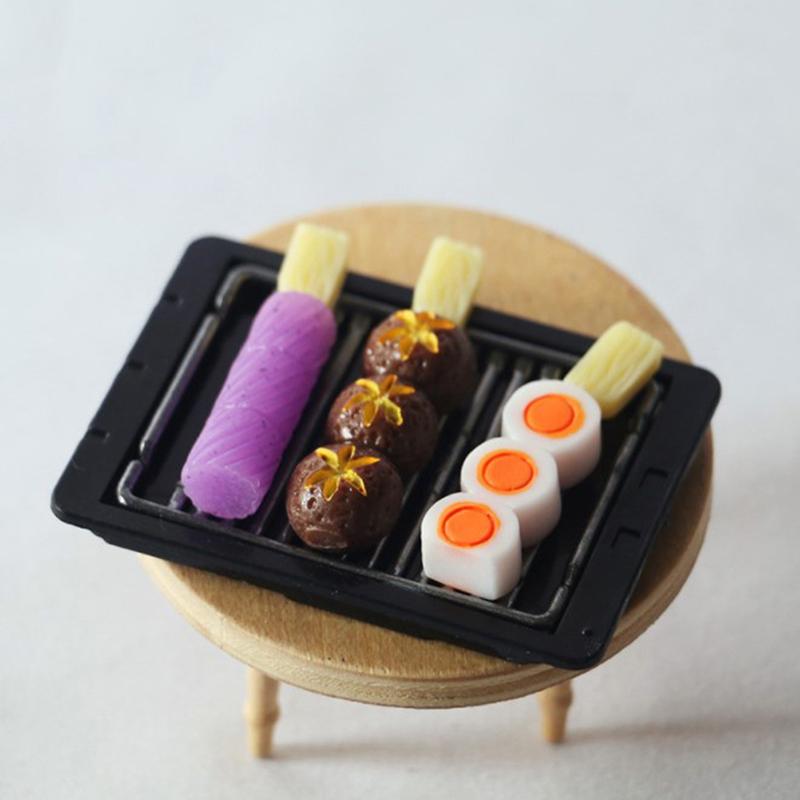 Miniature Food And Play Model Of Dollhouse Mini Kebab Japanese Barbecue Plate