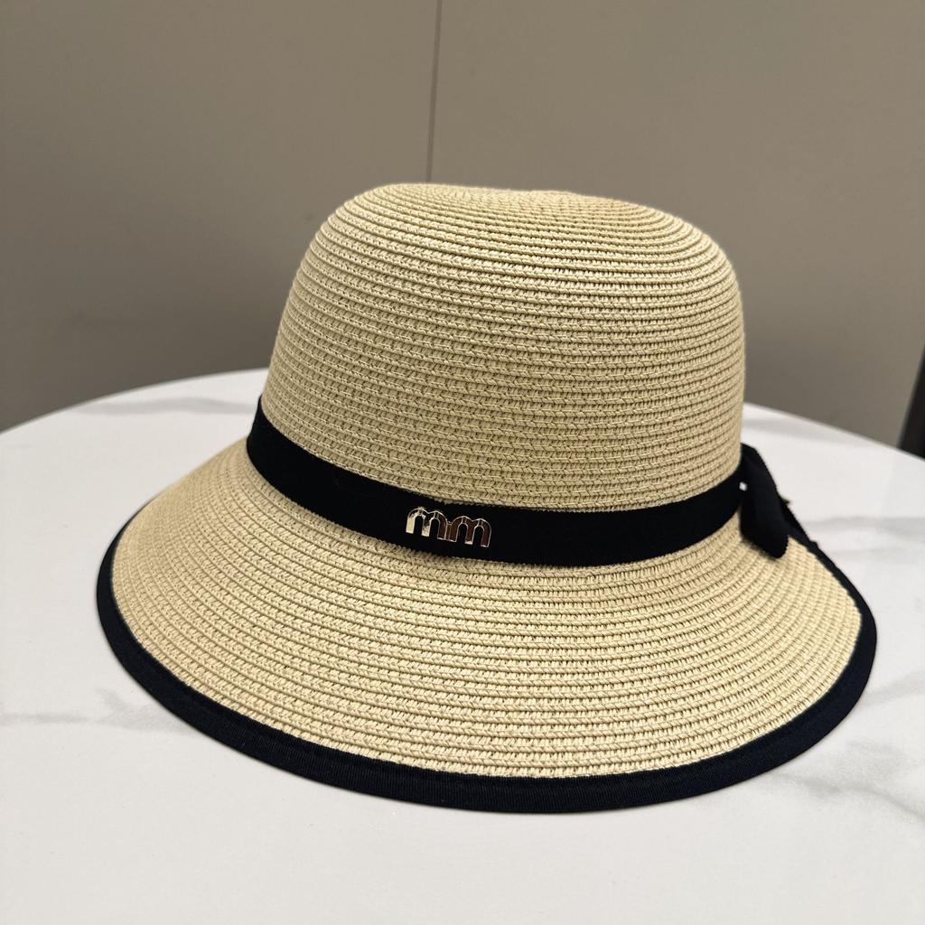 Elegant Hepburn French Bucket Hat Sun Hat Foldable Straw Hat Summer Beach Vacation Sun Hat