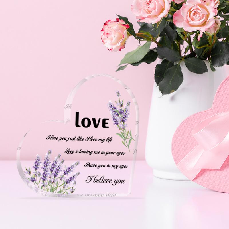 Valentine's Day Confession for Girlfriend Bedroom Desktop Decoration Love Heart Acrylic Ornament