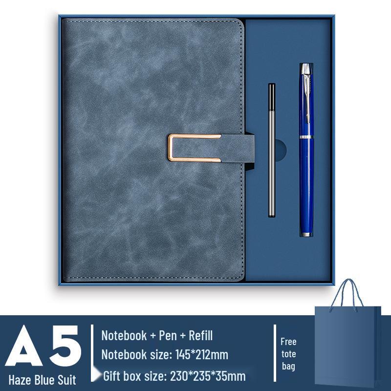 Conjunto de Cadernos A5 de Luxo: Caixa de Presente Diário de Negócios Personalizável com Opção de Impressão de Logotipo