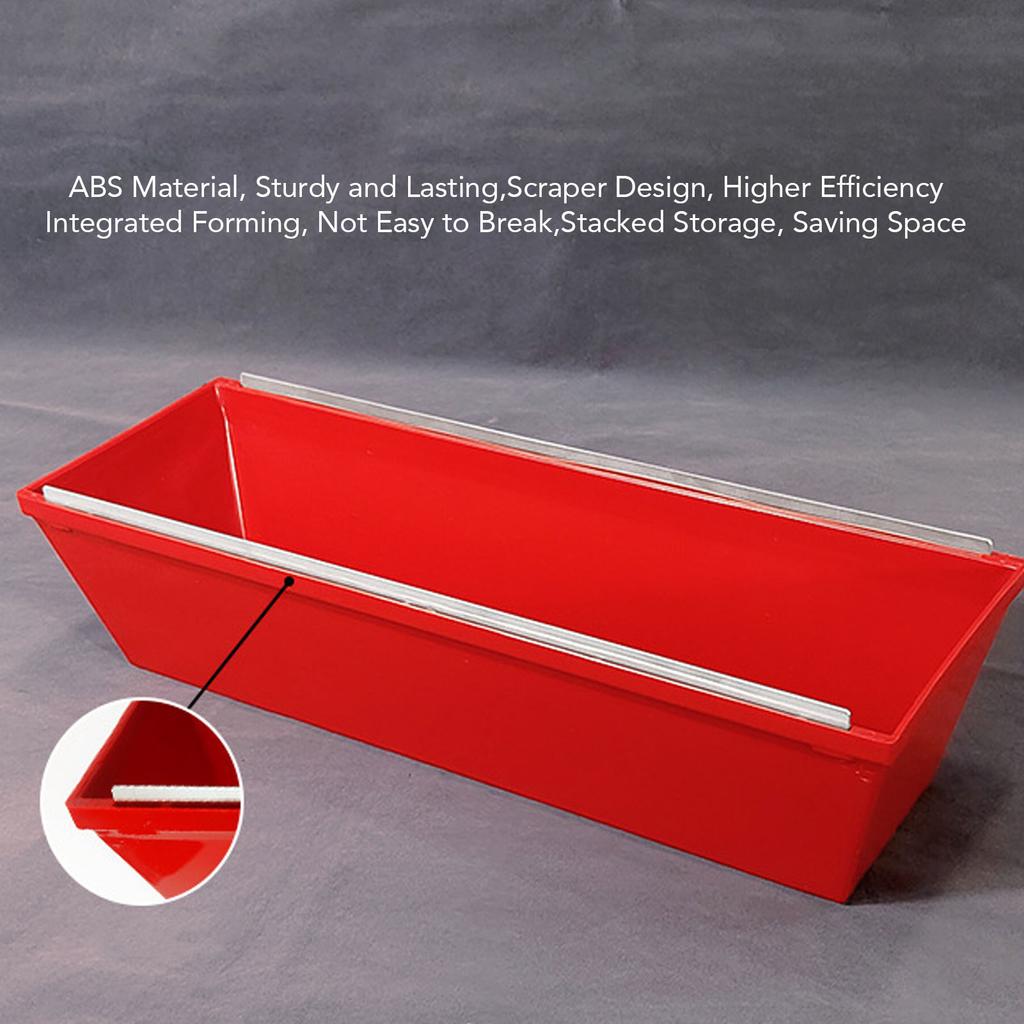 14 Inch  Mud Pan with Sheared Edges ABS Plastic Plastering Mud Tray for Mixing Cement Mortar Putty Paint Plastic Mud Pan