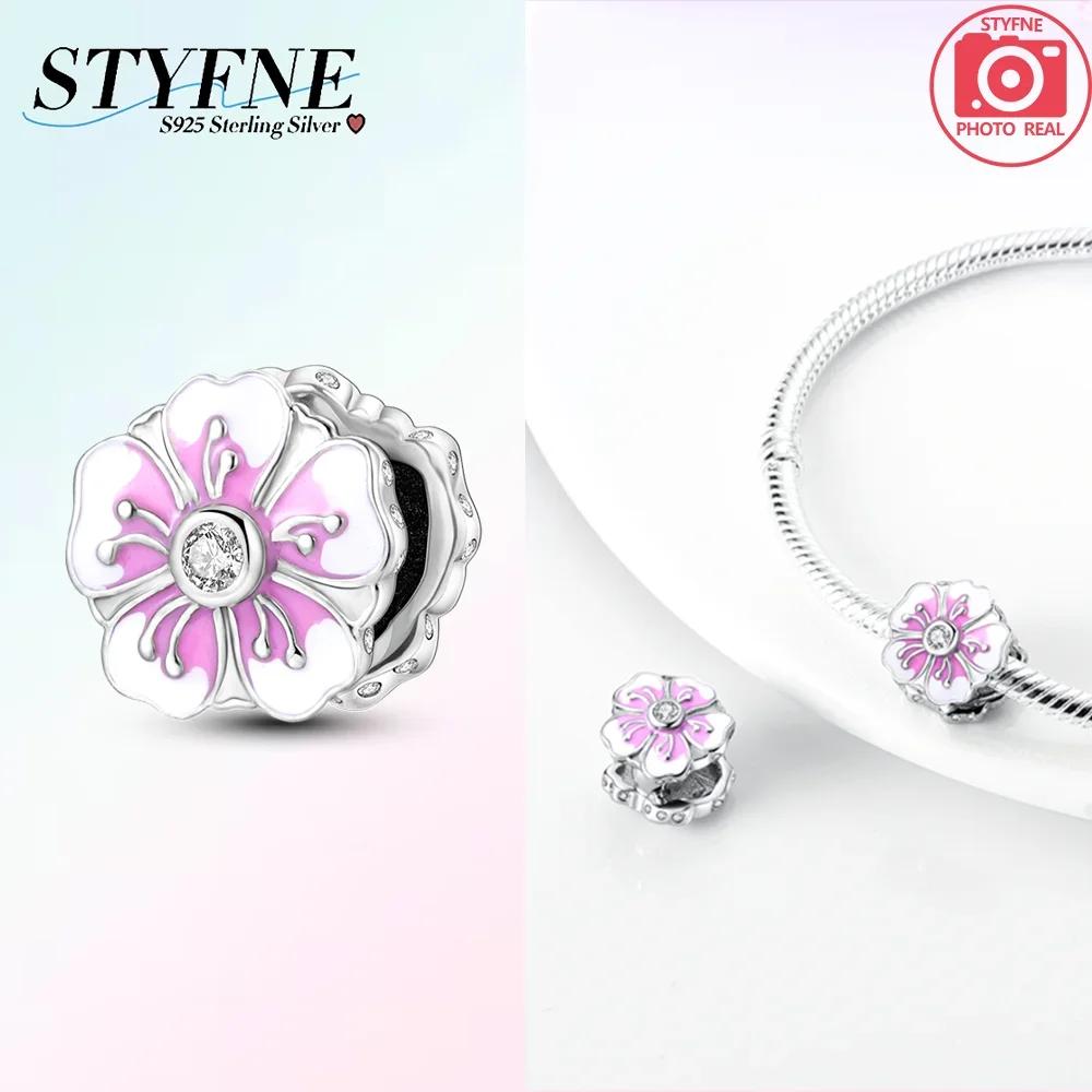 Copper Flower With Various Shapes Sparkling Zircon Sunflower Charms Beads Fit Original Bracelets Diy Jewelry