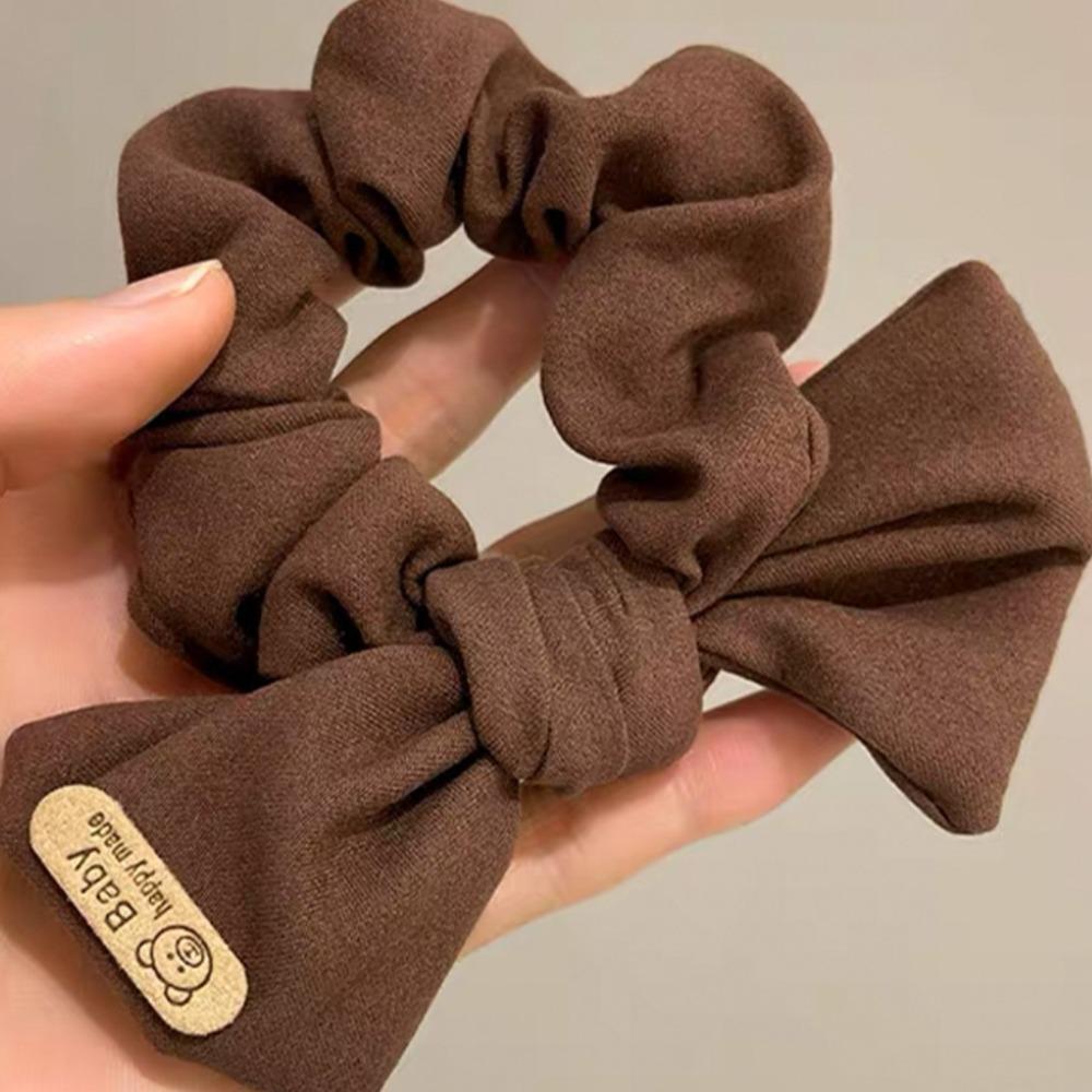 Ruffle Puff Hair Loop Vintage Bow Ponytail Strap Fashion Korean Headwear  for Meatball Head