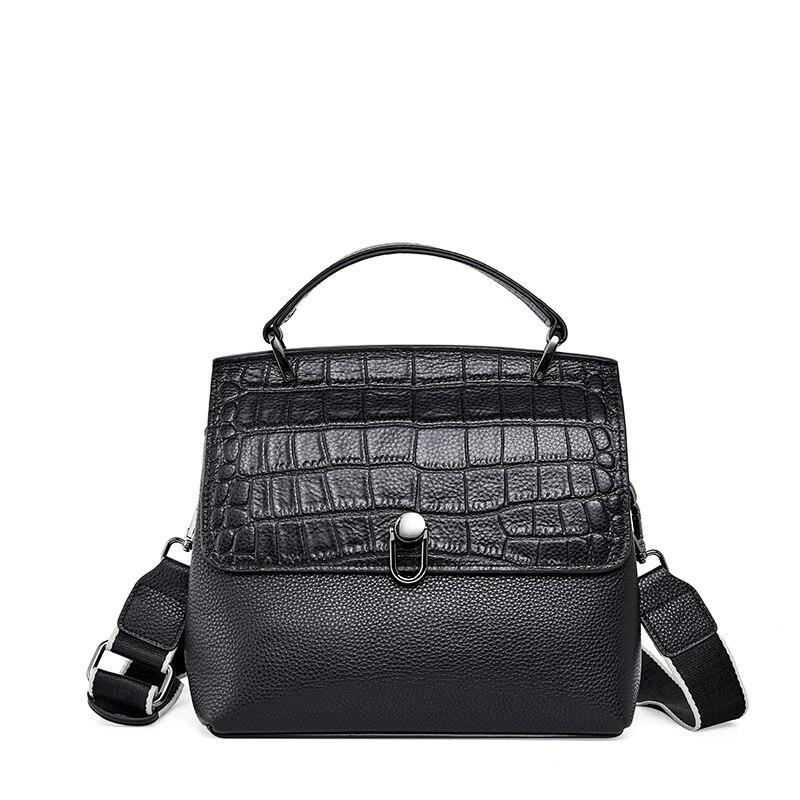 

Zency модная элегантная дизайнерская женская сумка через плечо из крокодиловой кожи большая вместительная женская рабочая сумка через плечо чёрный