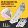 2/10/20/40/50pcs Thickened Stainless Steel Angle Code 90 Degrees Right Angle Fixed Bracket Furniture Connectors