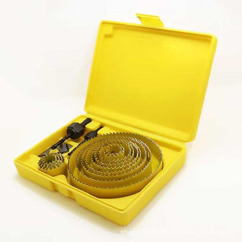 Premium Yellow Hole Saw Kit - Professional Woodworking Drill Cutter for Drywall, Can Lights & Wood Installation