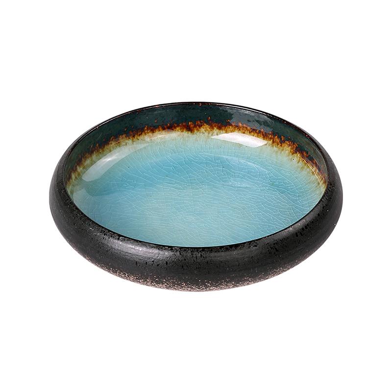 1Pcs Creative Kiln Ice Split Glaze Ceramic Plate Japanese Sushi Sashimi Plate Dish Salad Plate