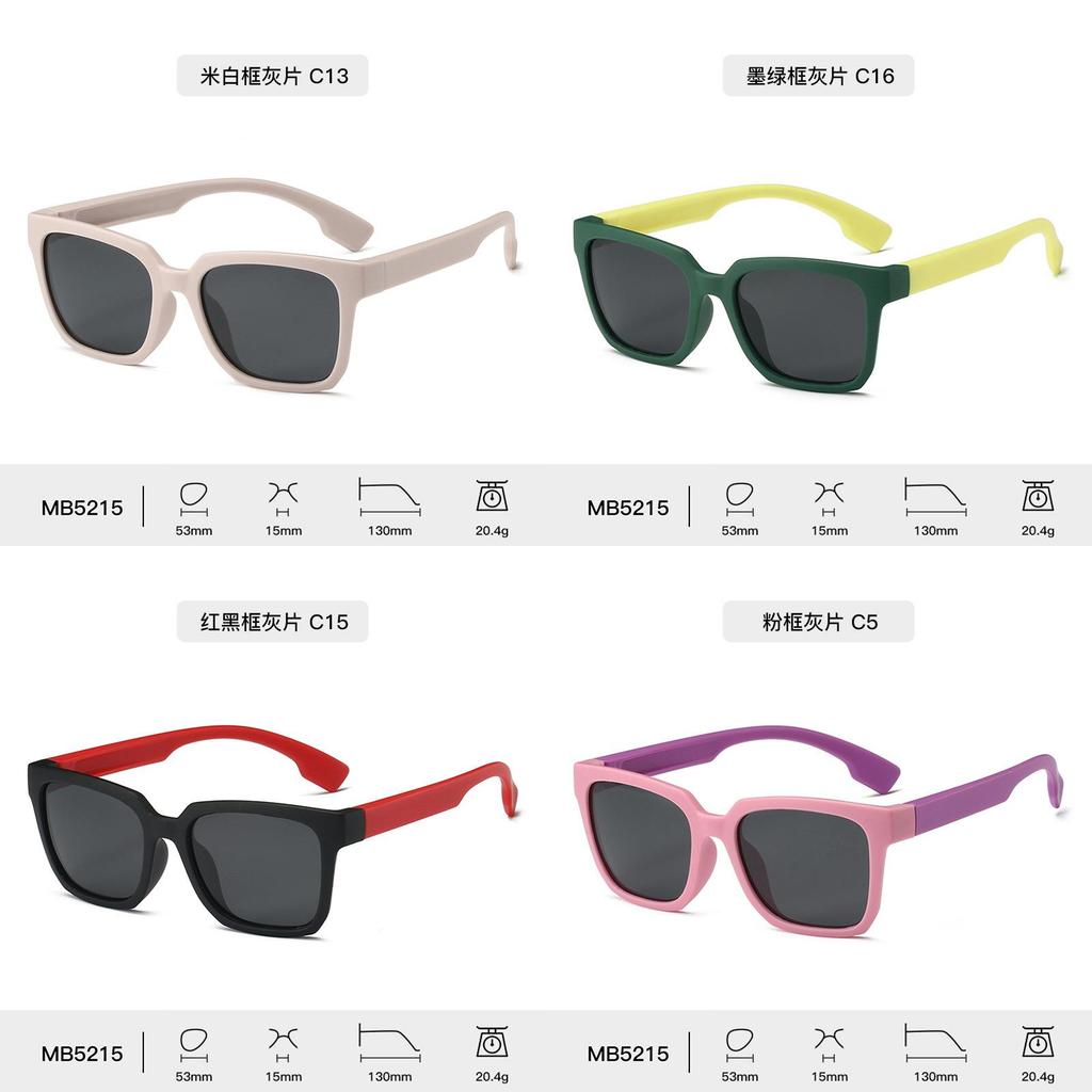 Óculos de Sol Quadrados para Crianças Com Lentes Polarizadas Tac Para Esportes ao Ar Livre e Moda