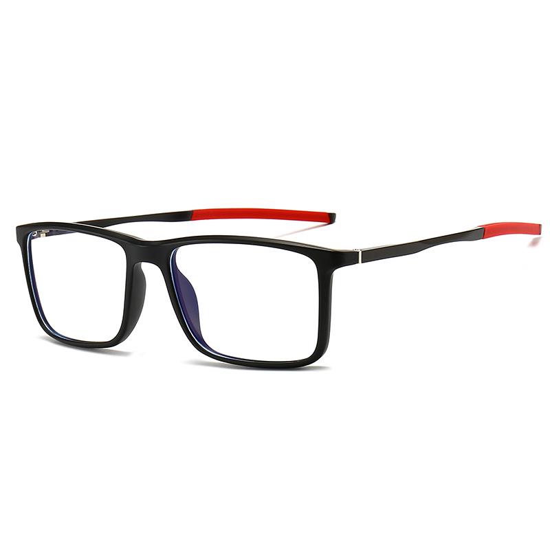 Men's Sports Style Eyeglass Frame with TR90 Anti-Blue Light Lenses and Aluminum-Magnesium Legs, Myopia Compatible, Model 5832
