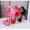 Cross Tied 16cm Heels Roman Women Shoes Fashion Thin with Sandals Big Size Shoes 47 Evening Model Nightclub WZ