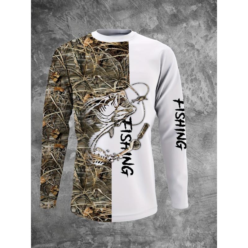 

Fishing Long Sleeve Tshirt Hunting Camouflage 3d Print T-shirt Men Women Fashion Outdoor Sports Oversized Tops Tees Men Clothes 6XL
