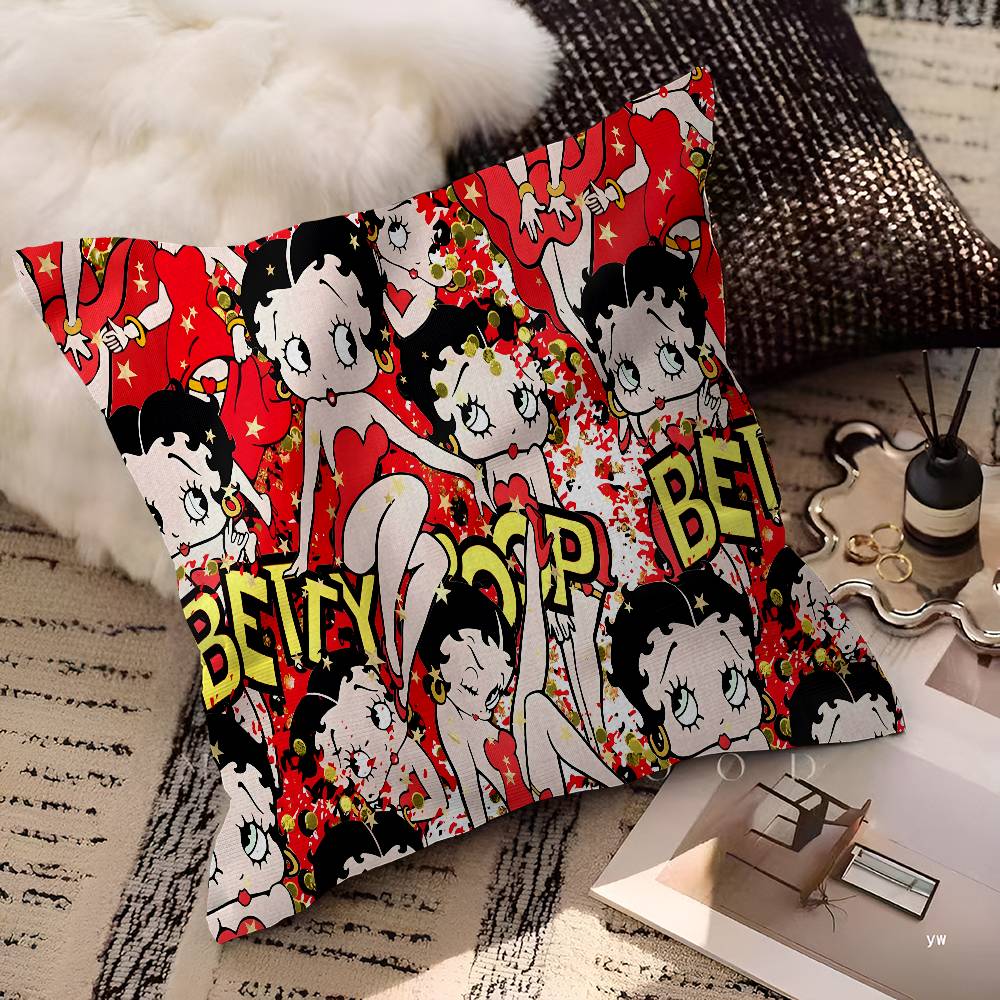 

Anime BBettys BBoops Cushion Cover Car Throw Pillow Case For Sofa Car Christmas Gift xcm xcm 30x30 cm