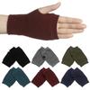 Женские Девушки Зима Осень Теплые Митенки на Запястье Без Пальцев Открытые Пальцы Вязаные Шерстяные Перчатки Полуварежки