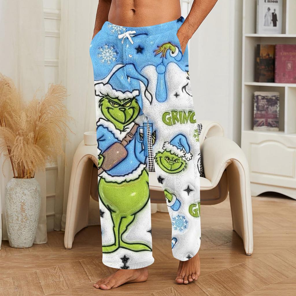 Men's Allover Printed Home Pants Sleeping Pajama Pants Long Pants Pajama Pants