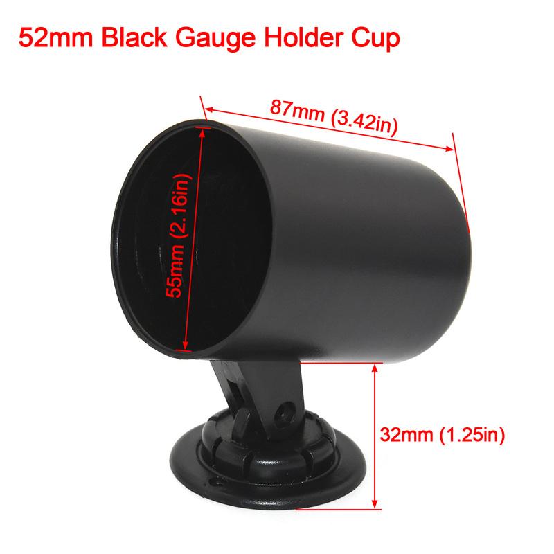 52mm Gauge Holder Car Single Gauge Meter Cup Pod Dash Mount Bracket Boost Plastic Durable For Universal Auto Gauges Trim Parts