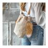 [VOOCYE] Keychain Fox Tail Stainless Steel Corrosion Resistant Rust Proof Tail Key Chain Pendant Bag Charm Animal Cute Fluffy Key Decoration