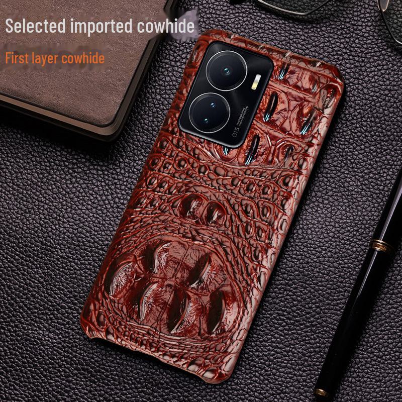 

Genuine Leather Crocodile Skull Half Case for iQOO Z6 - High-End Protection iQOO Z6