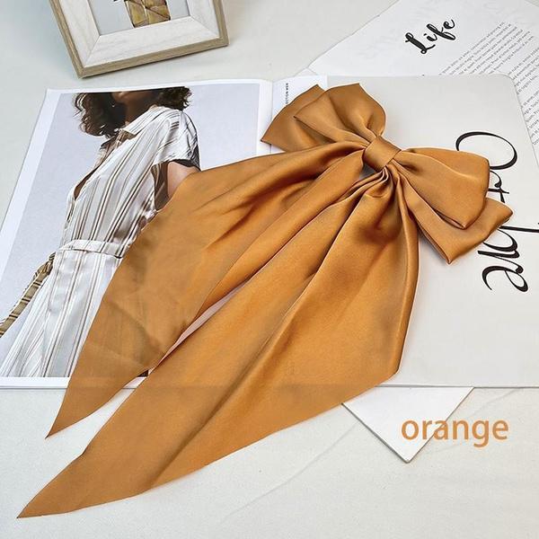 

Лента бант заколка для волос большая винтажный стиль заколка пружинная заколка аксессуар для волос головной убор аксессуар оранжевый