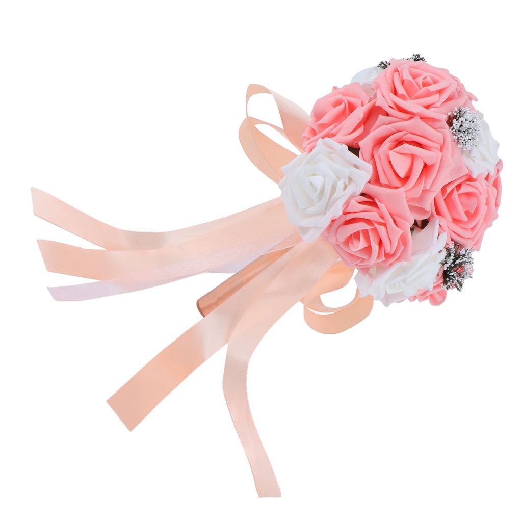 Bridal Bouquet PE Artificial Flowers Bunch for Wedding Stage Office Home Decoration