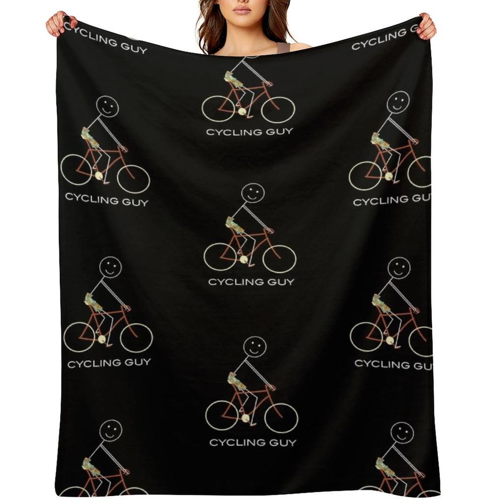 Funny Mens Cycling Design Throw Blanket valentine gift ideas christmas decoration Decorative Sofas Polar Blankets
