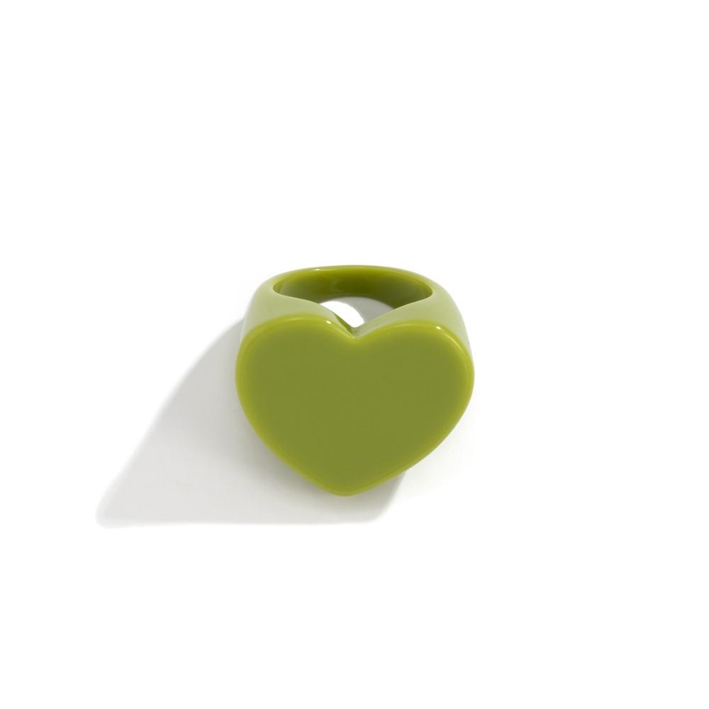 Simplicity Resin Geometric Ring Personality Ring New Peach Heart Shaped Ring