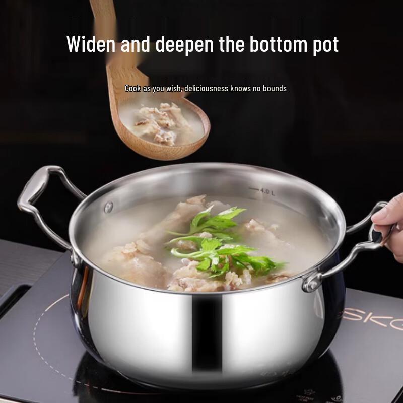 24CM Thickened Stainless Steel Universal Soup Pot
