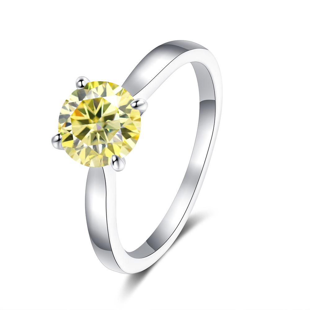 2 Carat Colorful Moissanite Rings D Color VVS Original Silver 925 Jewelry For Women Wedding Bands with GRA