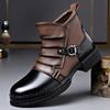 Men's Autumn Retro British Style Martin Boots with Side Zipper and Plush Lining - Short Chelsea Motorcycle Boots