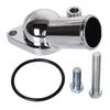 SBC BBC Chrome Water Neck Thermostat Housing Outlet Fit Chevy 45 Degree 350-454