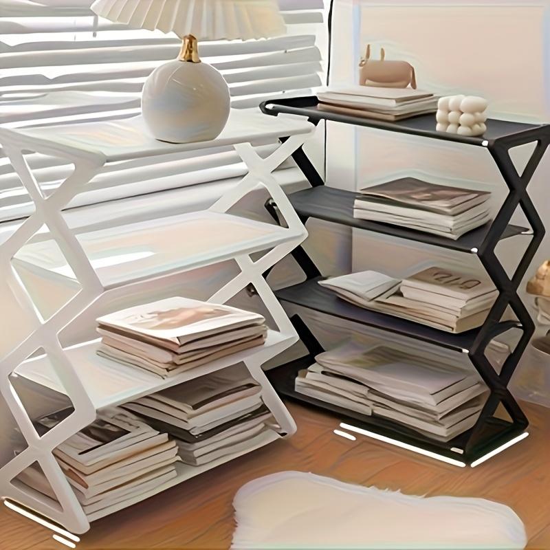 3-stöckiges Aufbewahrungsregal - Haushalt Einfach Mehrschichtig Platzsparend X-förmiges Schuhregal Multifunktionaler Montage Schuhschrank Staubdichtes Aufbewahrungsregal