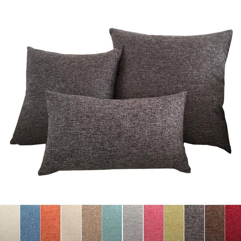 Decorative Throw Pillow Case For Car Seat Chair 30x50/40x40/45x45/40x60/50x50/55x55/60x60cm Solid Sofa Cushion Cover