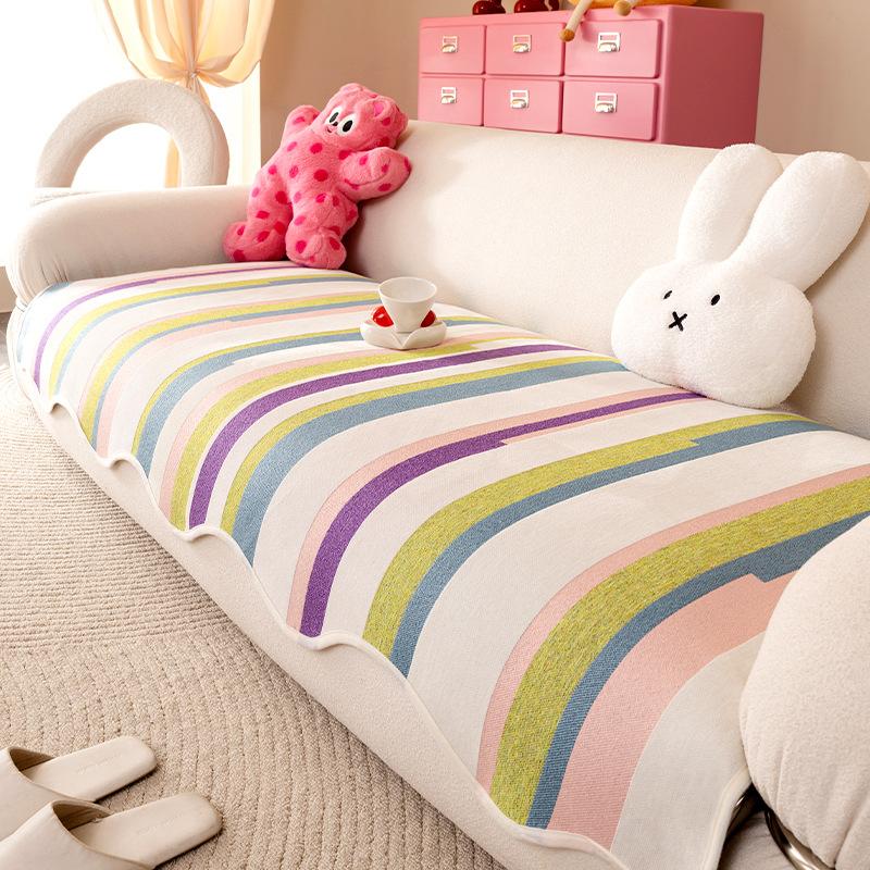 

Dopamine Special-Shaped Sofa Cushion Is Universal In All Seasons New Irregular Straight Row Seat Cushion Fixed Non-Slip Cover 70*70cm