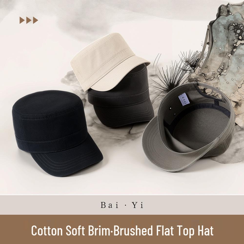 Large Head Military-Style Duckbill Cap - Sun Protection for Middle-Aged & Elderly Men