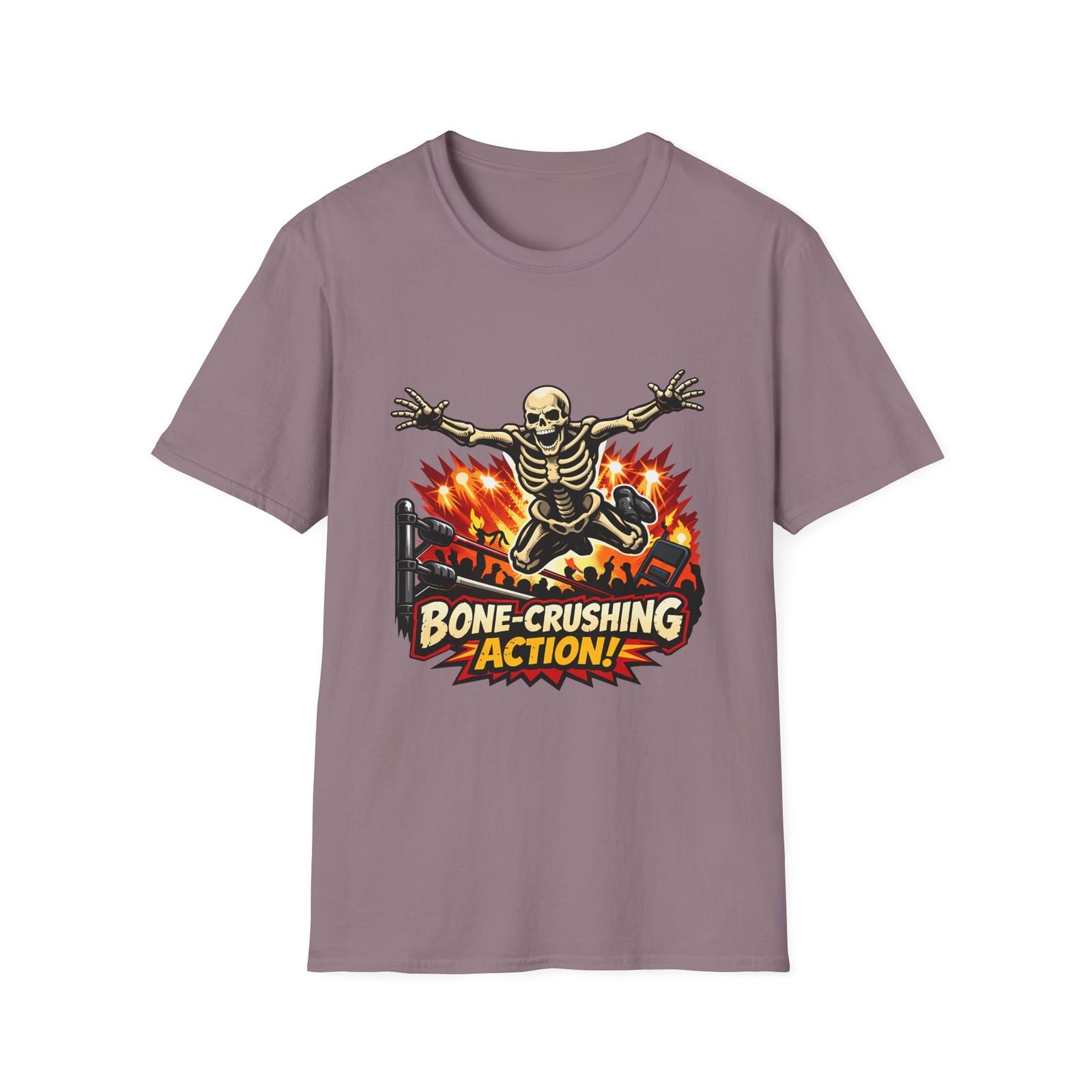 Skeleton Wrestling Graphic Dark Funny Gothic Unisex Softstyle T-Shirt S разноцветный