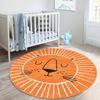 1pc Bohemian Style Lion Pattern Round Rug, Non-slip Floor Mat for Living Room, Bedroom, Bathroom, Holiday Home Decoration