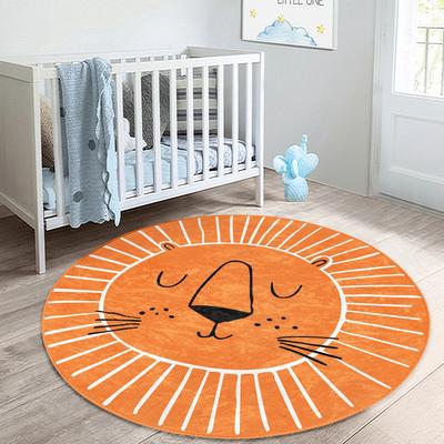 1pc Bohemian Style Lion Pattern Round Rug, Non-slip Floor Mat for Living Room, Bedroom, Bathroom, Holiday Home Decoration