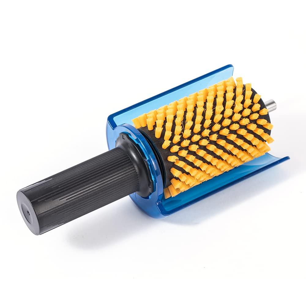 XCMAN Snowboard Rotary Brush Set 100mm and Horsehair Brushes with Single Shaft (4 Pieces, Length) - Nylon, Bronze, Cork, (Handle)