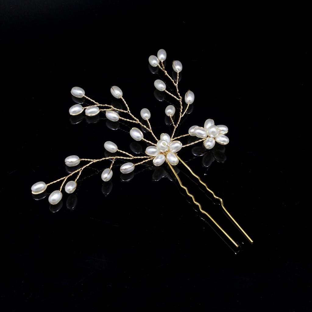 Cross-Border Bride Hair Braiding Handmade Pearl U-Shaped Hairpin Pin Hairware