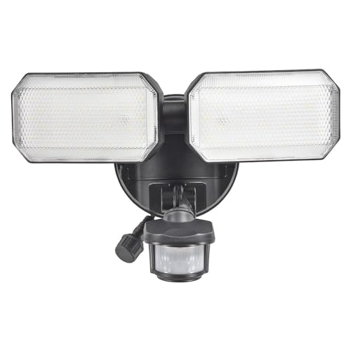 Ohm Electric Monban Security Sensor Light, 2 Lights, Lithium Rechargeable Battery, 2000 Lumens, Motion Sensor, LS-B312, 07-8802, OHM