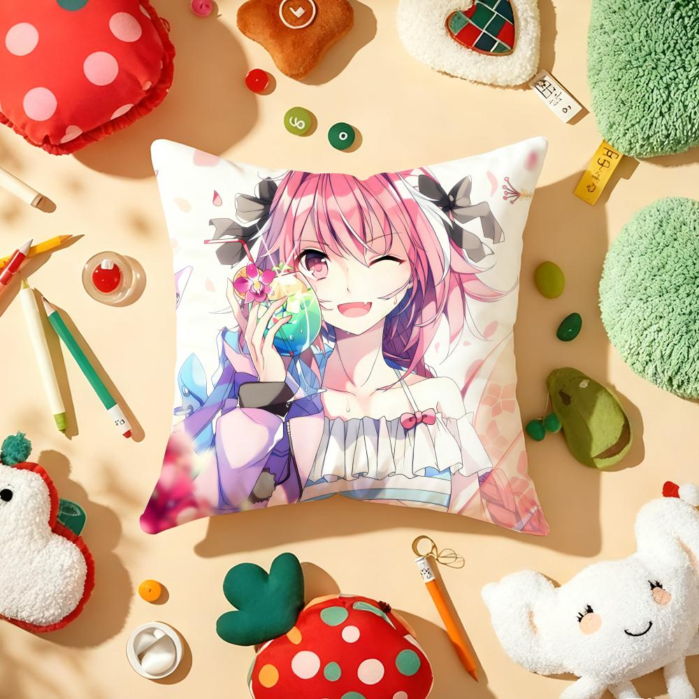 F-Fate A-Apocrypha Astolfo Anime Pillow Case Plush Fabric Soft Double-Sided Printed Sofa Warm Winter Home Gift Cushion Cover