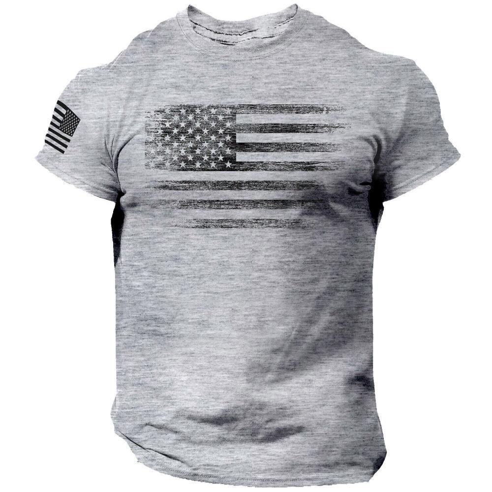 Gym Men's T-shirt 3d Print USA Flag T Shirt Oversized Casual Short Sleeve Tee Tops Summer Sportswear Mans T-shirt for Men