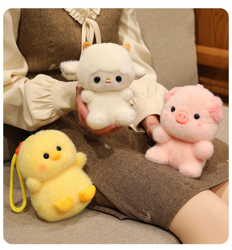 Siamese Cat, Penguin, Chicken, Sheep & Pig Plush Doll Desk Companions