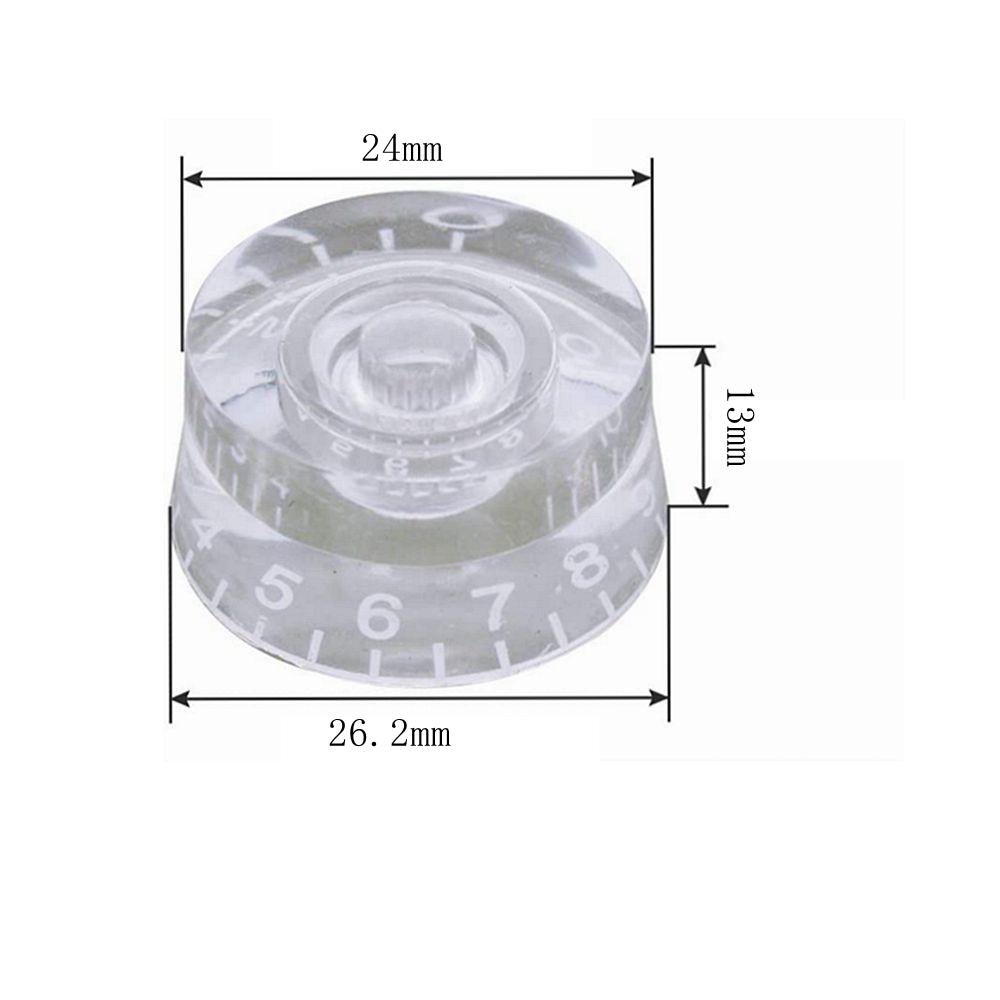 4Pcs Guitar Volume Knobs Top Hat Knobs Speed Volume Tone Pedal Control Knobs For Electric Guitar Bass Transparent