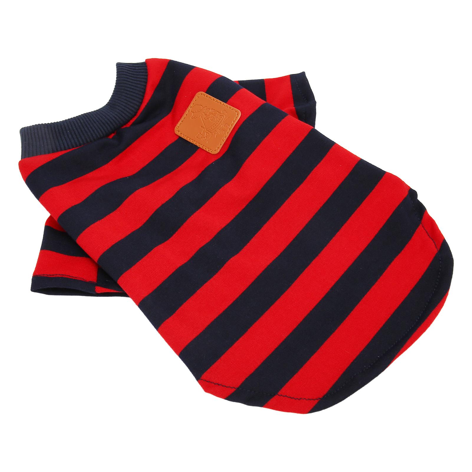 

Dog Striped Pullover 2 Legged Soft Comfortable Breathable Pet T Shirt Clothes for Spring Summer Red Blue L