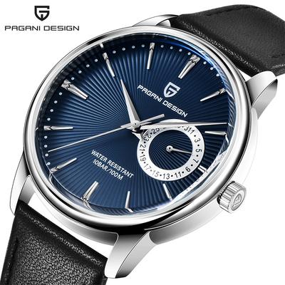 Neue Top-Marke, Luxus-Herrenuhr mit Box, 30 m wasserdicht, modische Leder-Herren-Quarzuhren